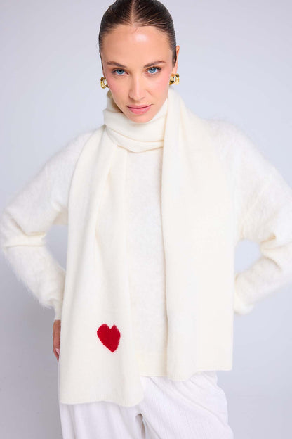 Echarpe blanc rouge