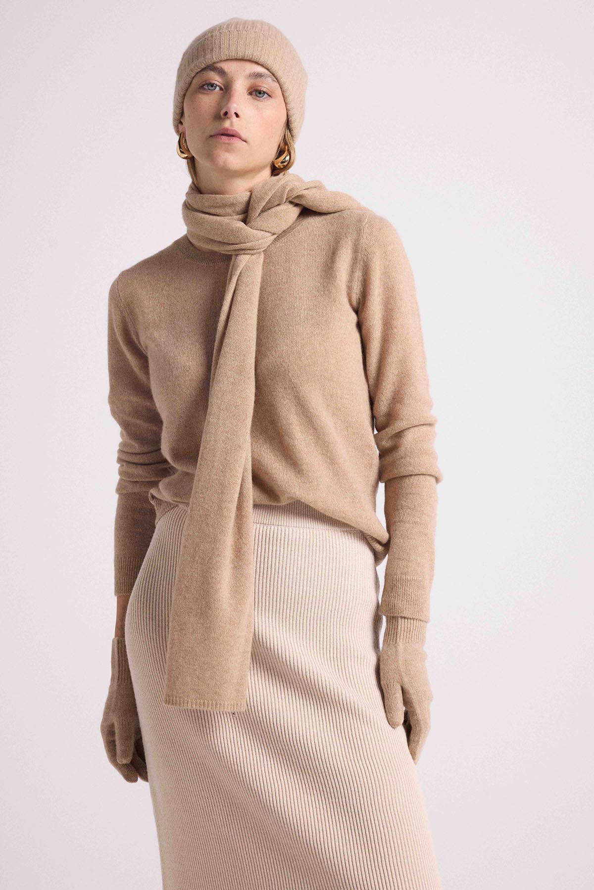 Echarpe beige crème