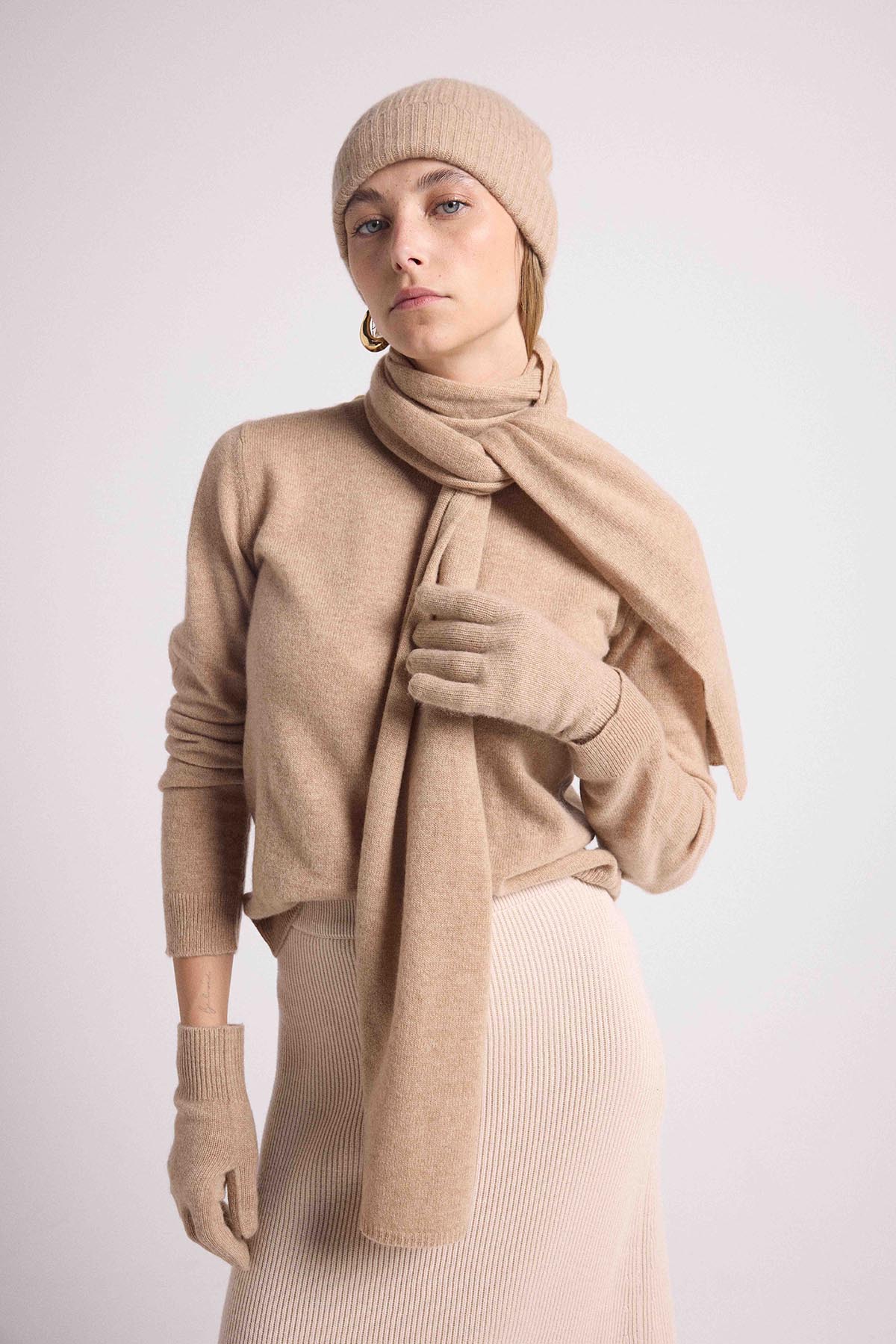 Echarpe beige crème