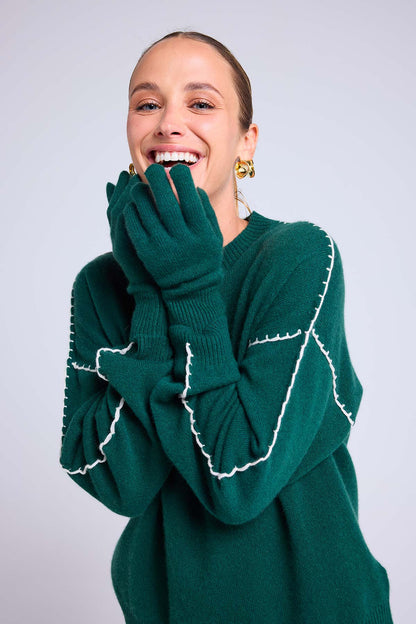 Gants vert bouteille