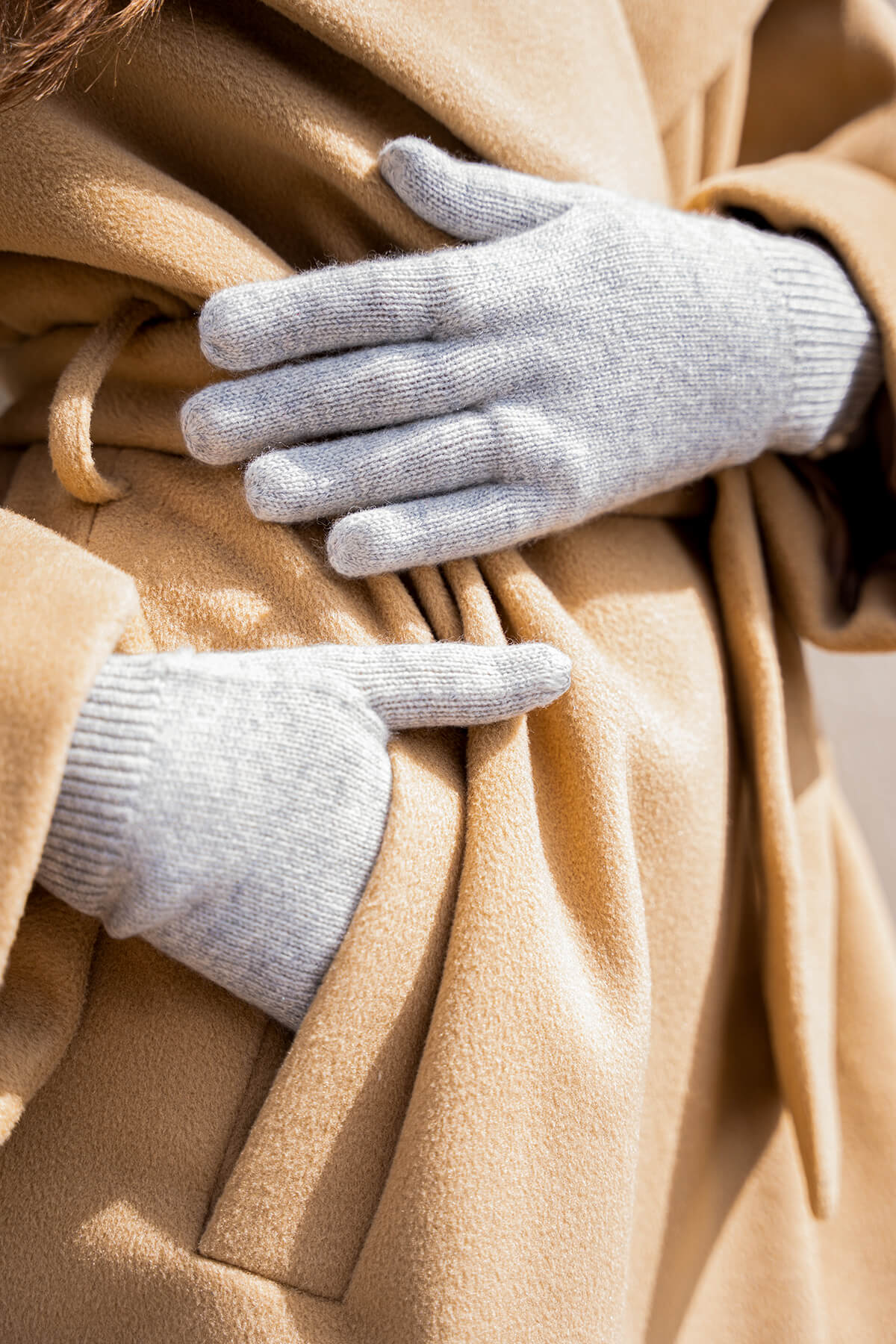 Gants gris perle