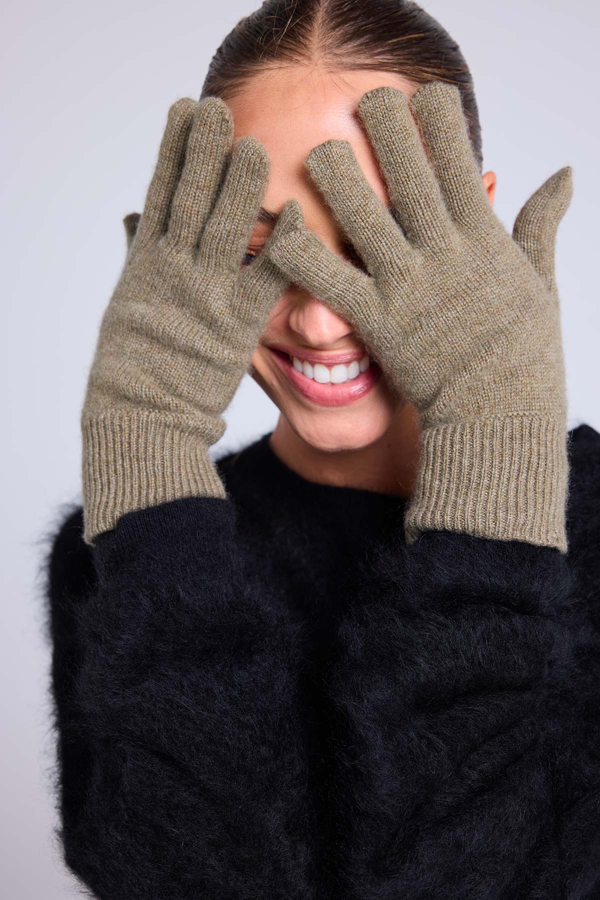 Gants vert khaki