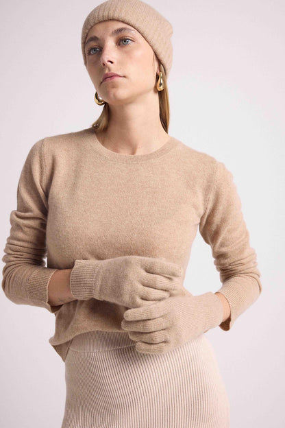 Gants beige crème