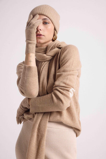 Gants beige crème