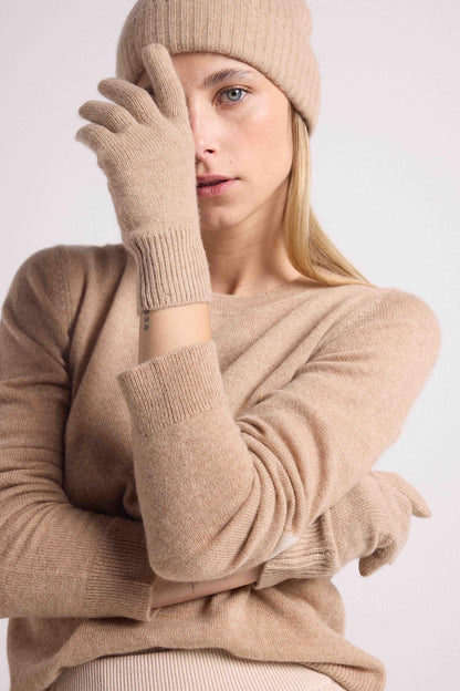 Gants beige crème