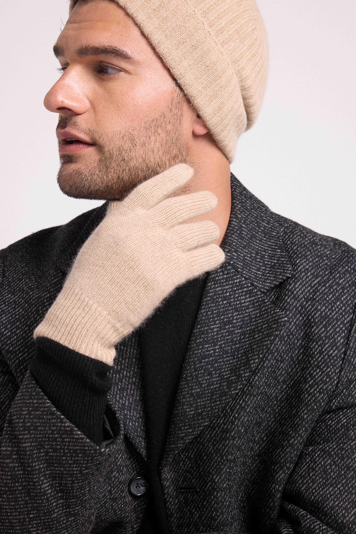 Gants beige crème