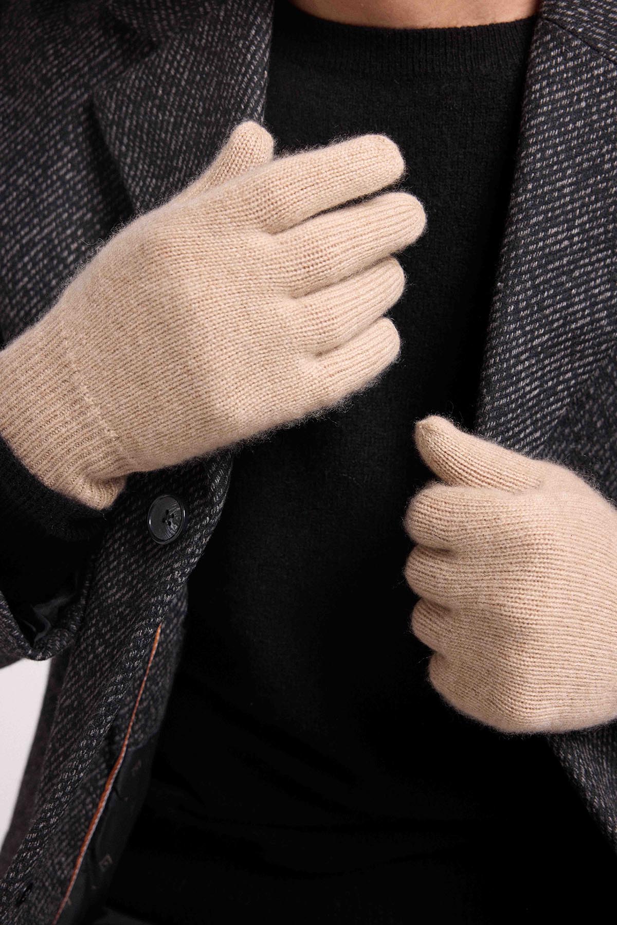 Gants beige crème