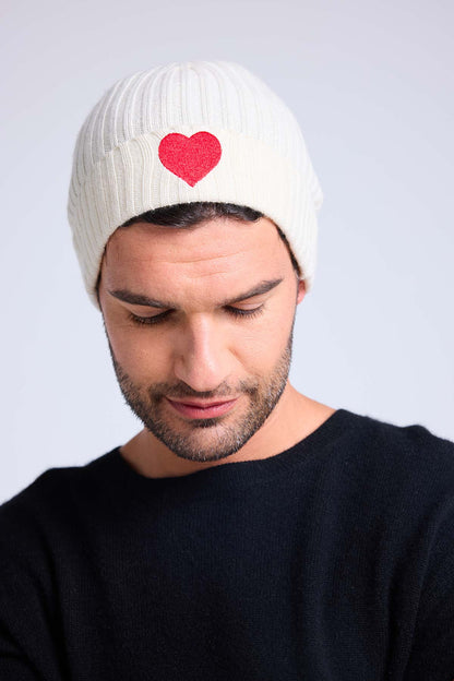 Bonnet blanc rouge