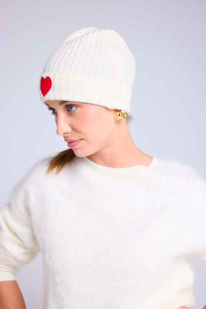 Bonnet blanc rouge