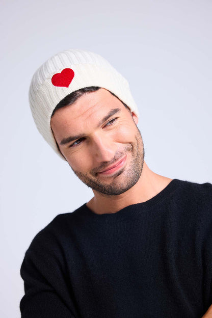 Bonnet blanc rouge