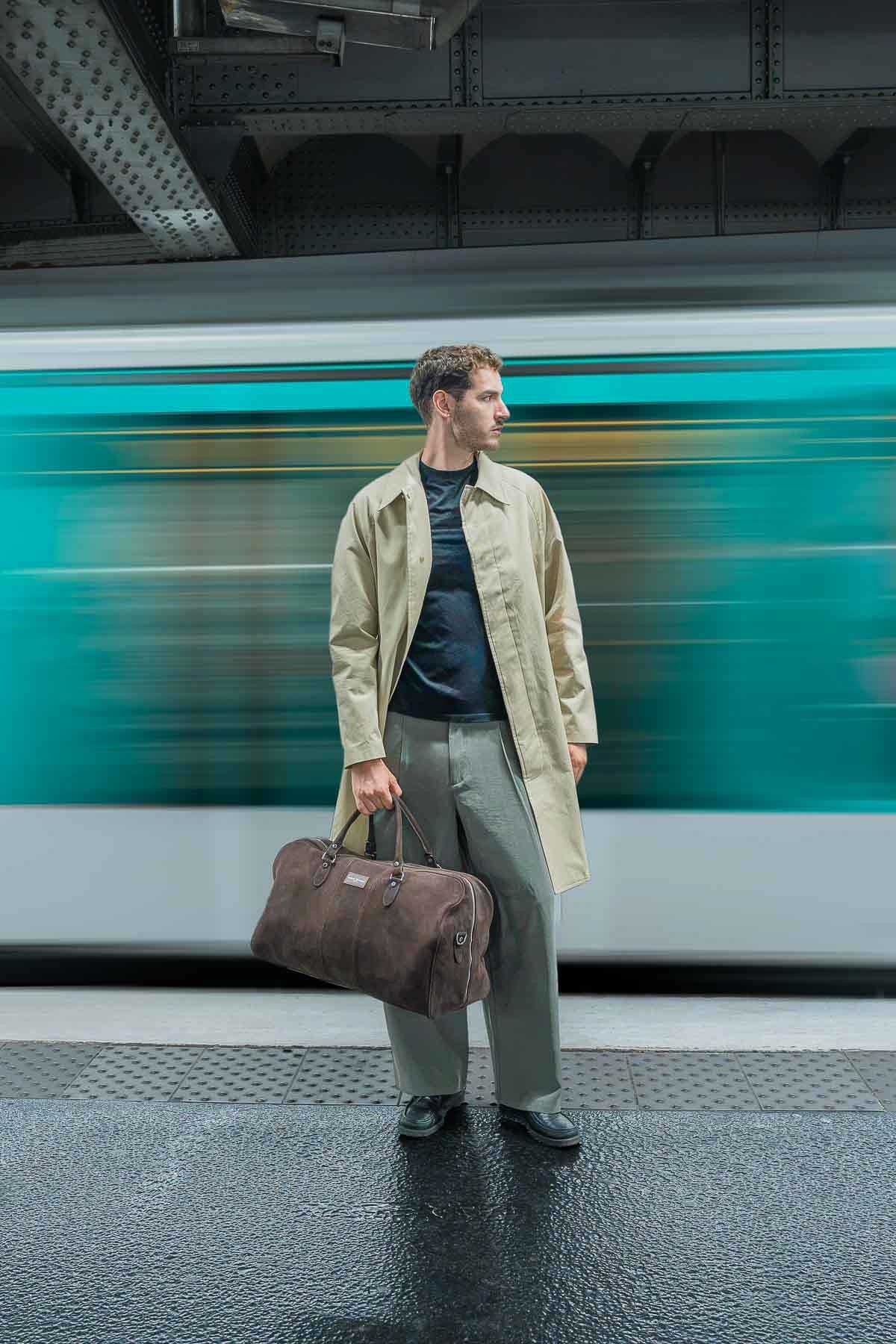 Sac de voyage - Week Suede Marron
