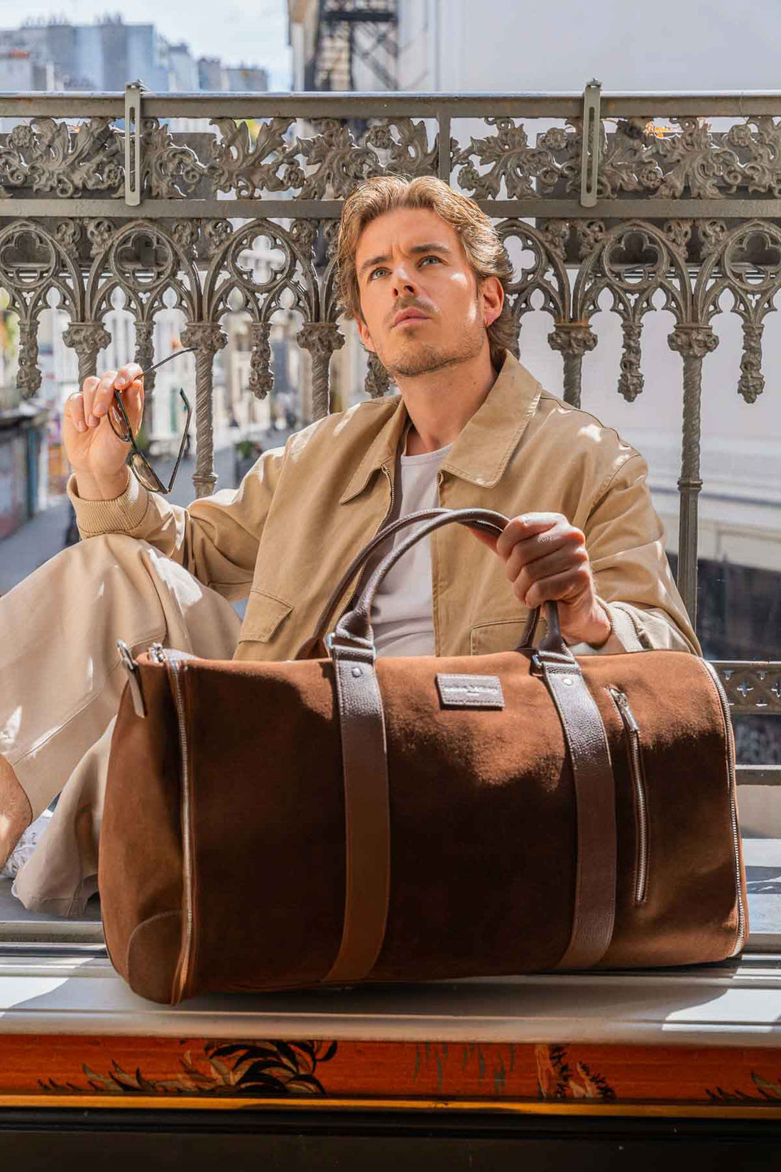 Sac de voyage - Dimitri Suede Camel