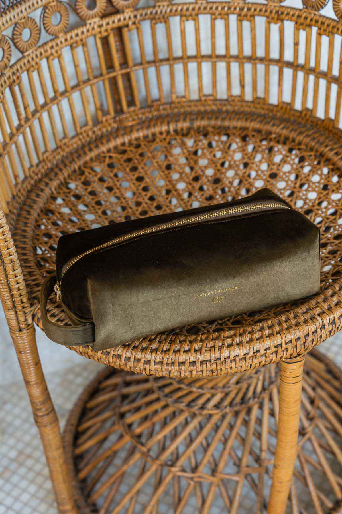 La trousse - Icelyn Velour Vert Bouteille