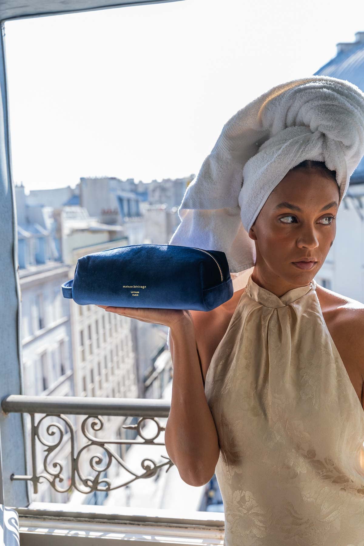 La trousse - Icelyn Velour Bleu Marine