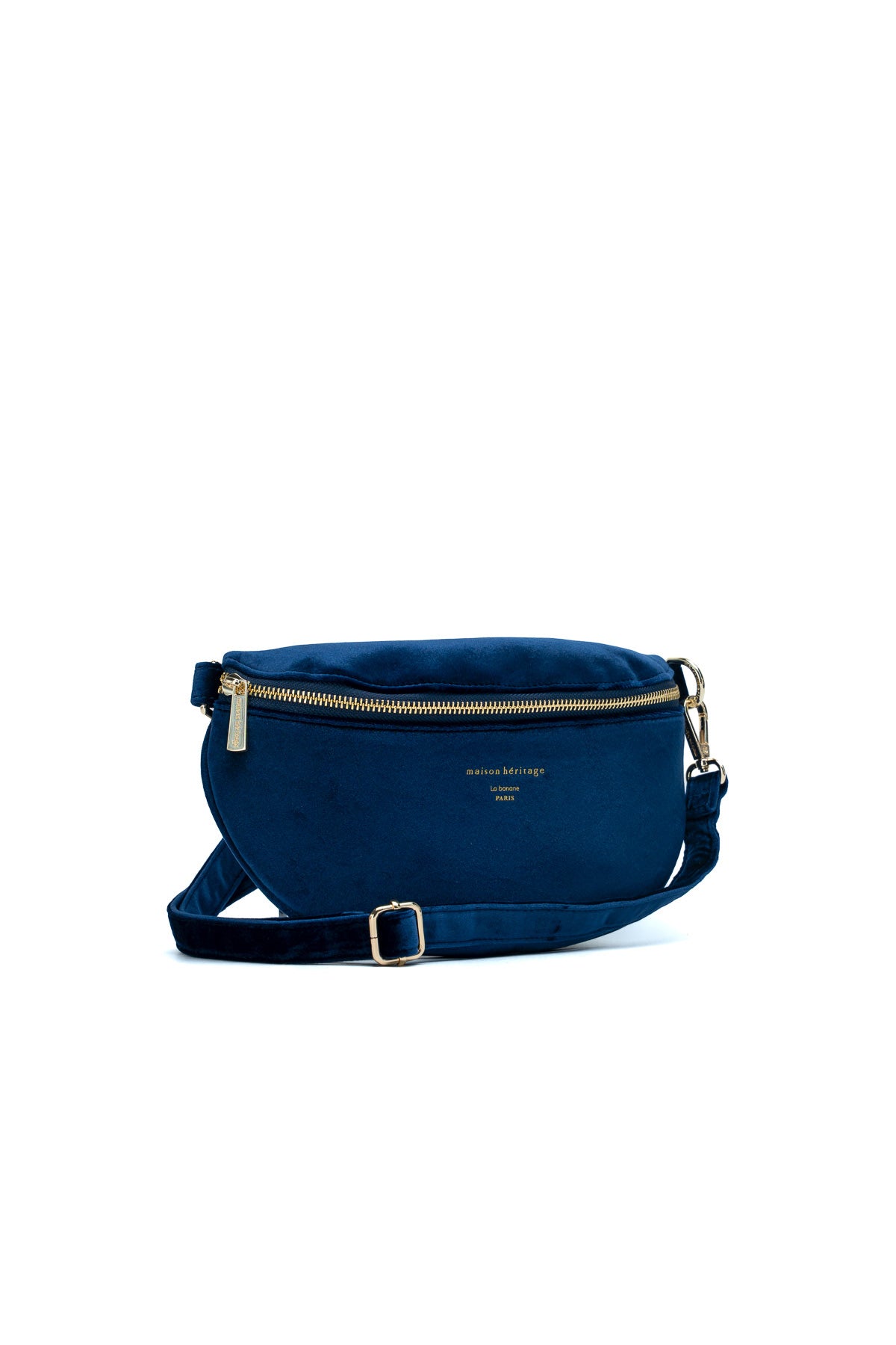 Sac banane - Kimi Velour Bleu Marine