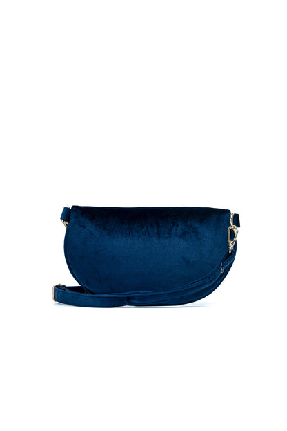 Sac banane - Kimi Velour Bleu Marine