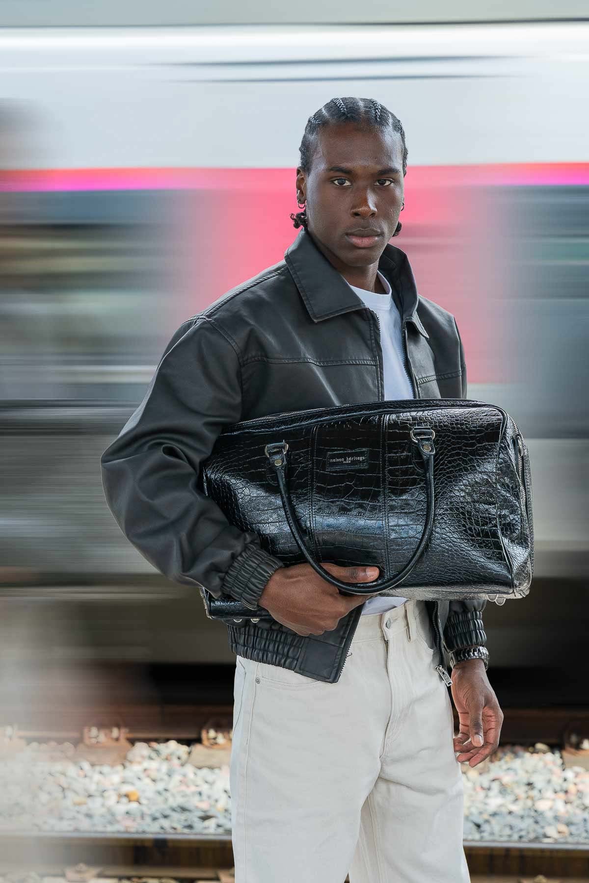 Sac de voyage - Mini Week Croco Noir