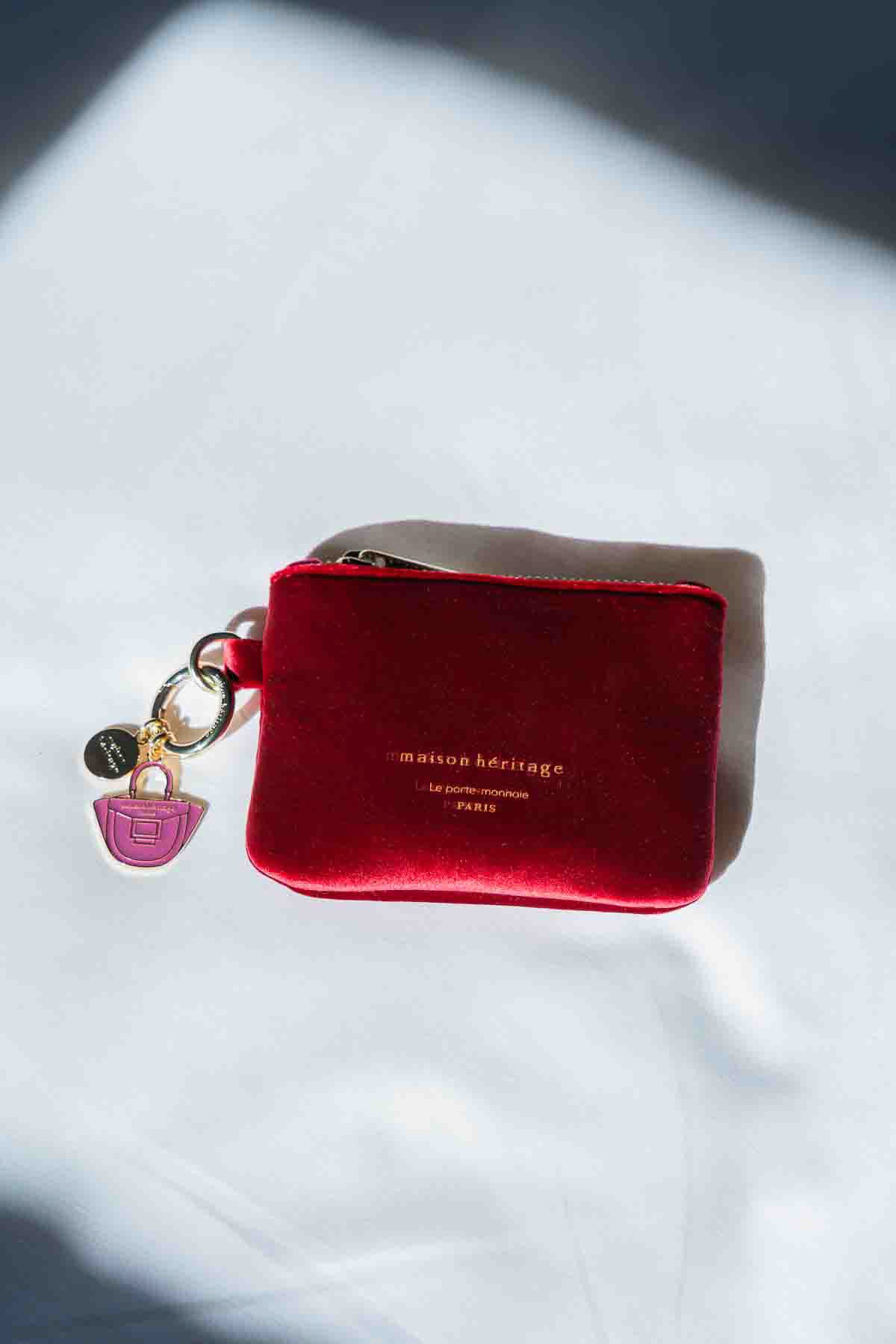 Porte monnaie - Mini Neve Velour Rouge