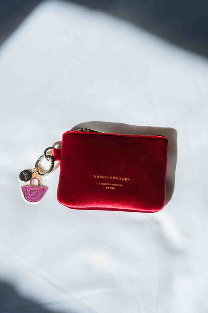 Porte monnaie - Mini Neve Velour Rouge