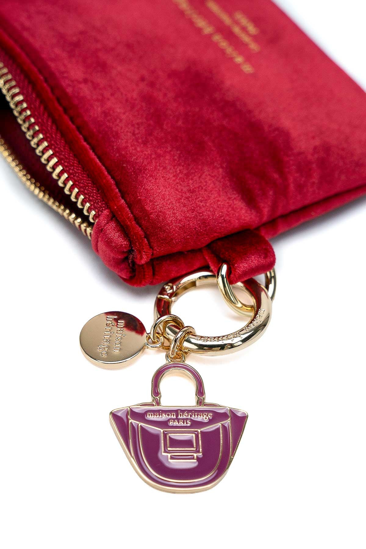 Porte monnaie - Mini Neve Velour Rouge