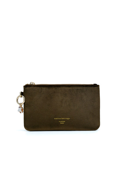 La pochette - Neve Velour Vert Bouteille