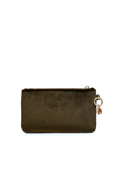 La pochette - Neve Velour Vert Bouteille