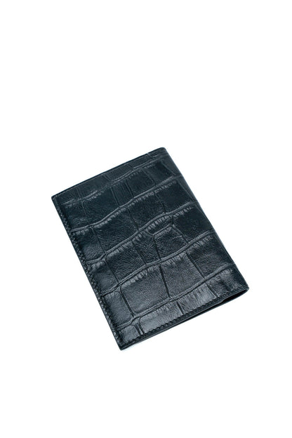Porte passeport - Vesper Croco Noir