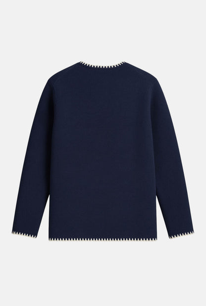 Monera navy bordures blanches