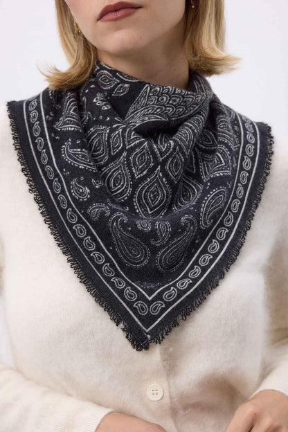 Bandana Paon noir  blanc