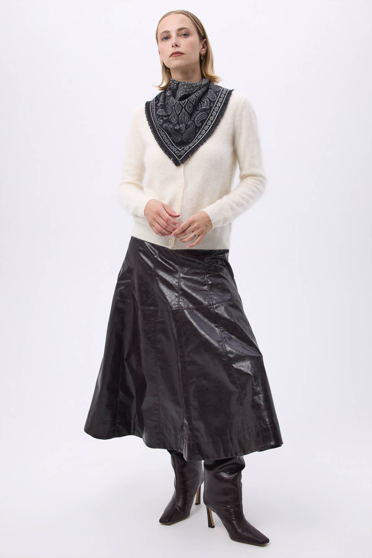 Bandana Paon noir  blanc