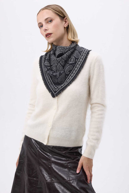 Bandana Paon noir  blanc