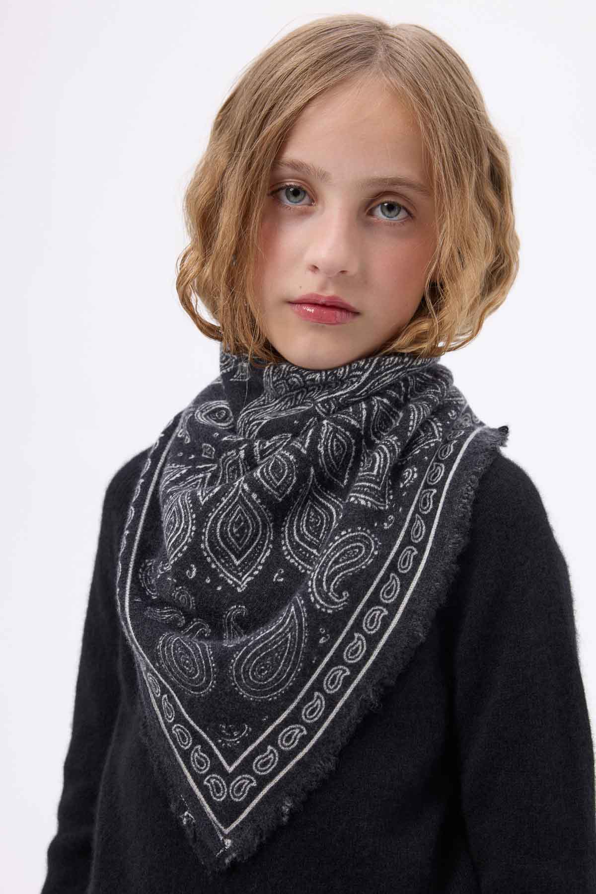 Bandana Paon noir  blanc