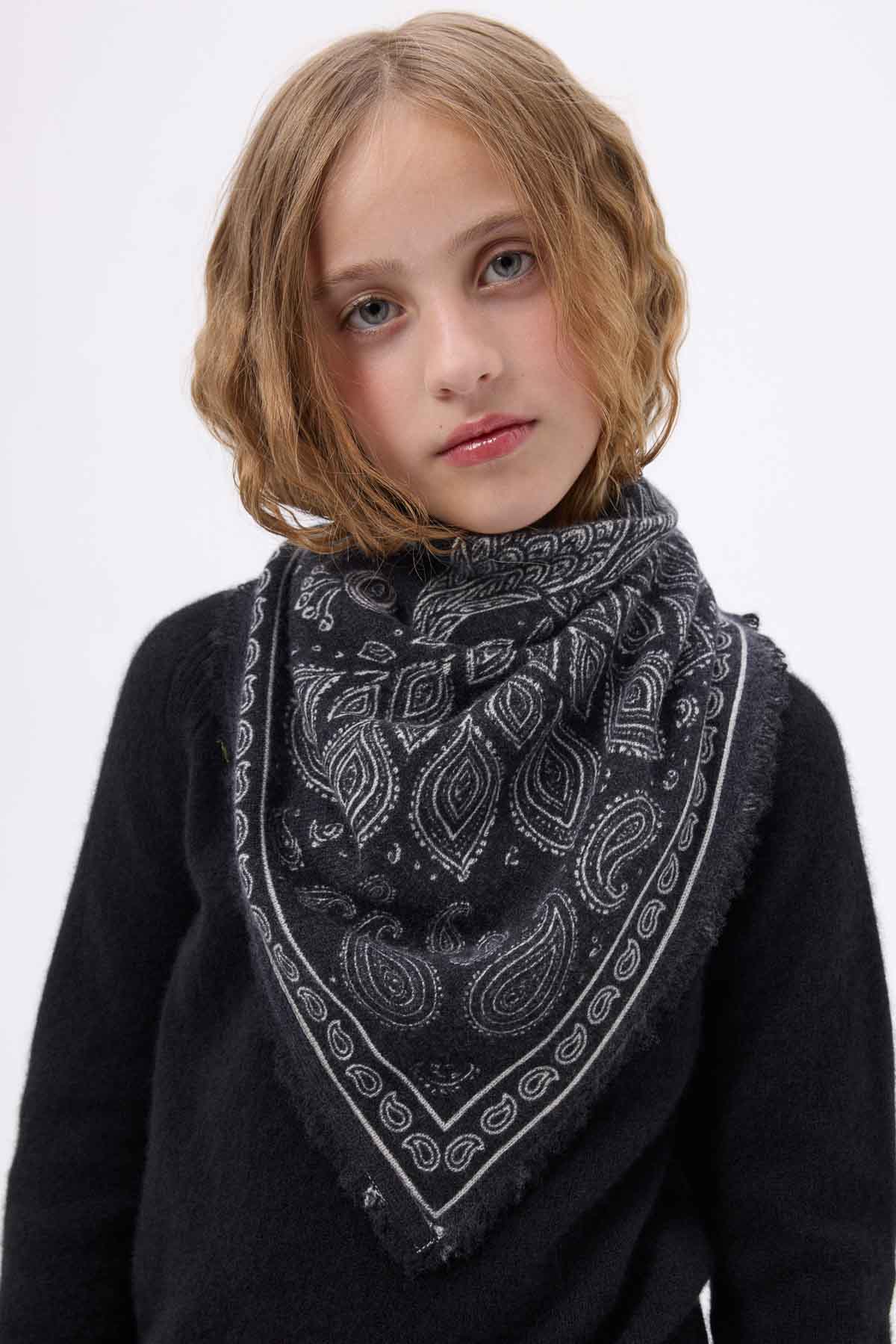 Bandana Paon noir  blanc