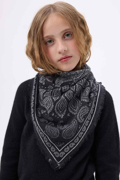 Bandana Paon noir  blanc