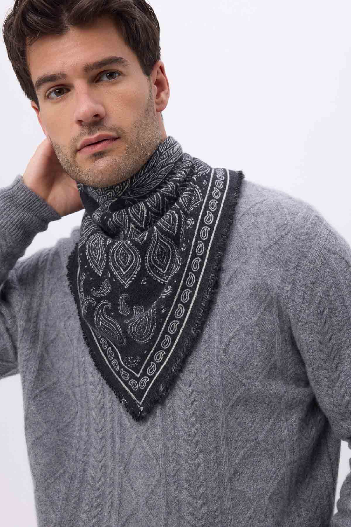 Bandana Paon noir  blanc
