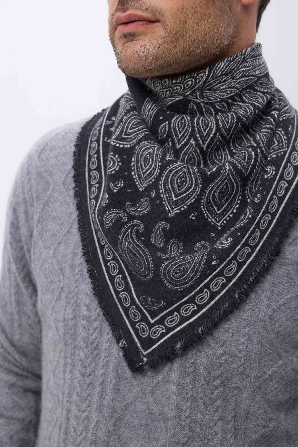 Bandana Paon noir  blanc