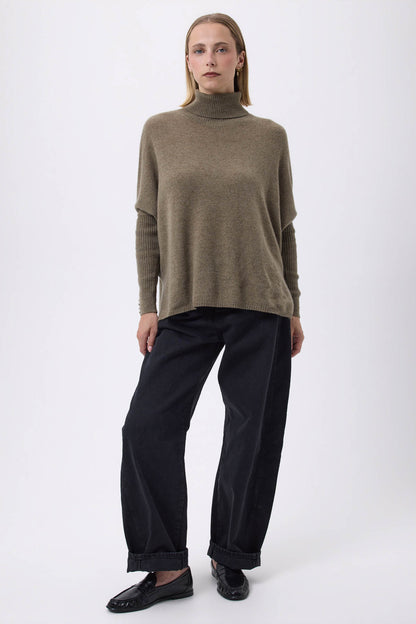 Rolanda vert khaki boutons dores
