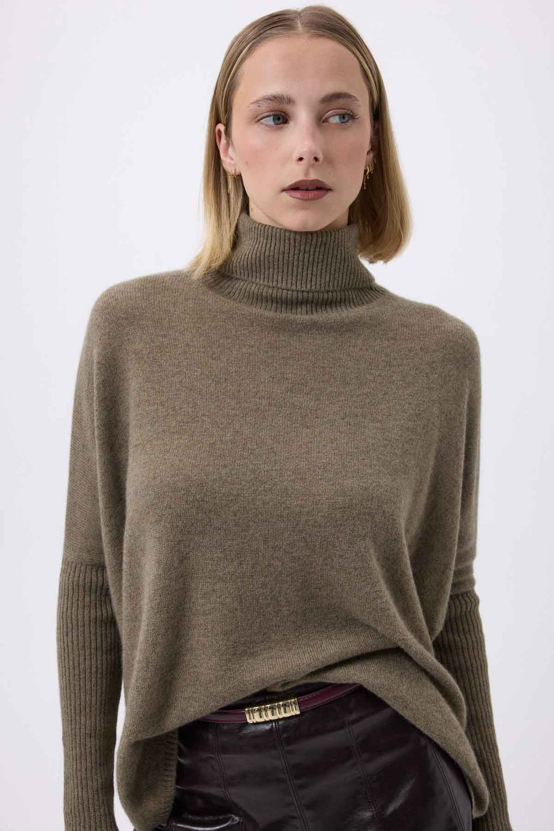Rolanda vert khaki boutons dores