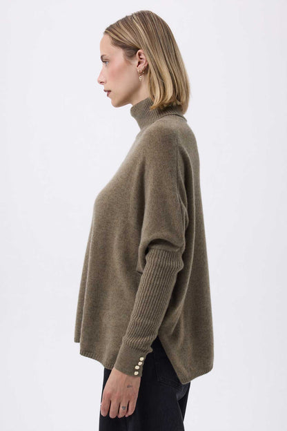 Rolanda vert khaki boutons dores