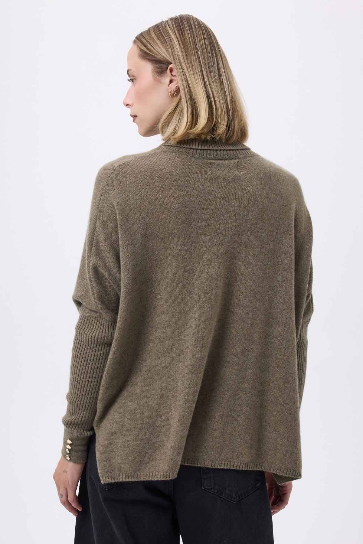 Rolanda vert khaki boutons dores