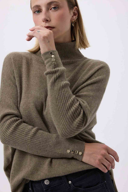 Rolanda vert khaki boutons dores