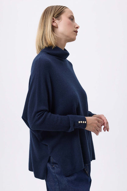 Rolanda bleu marine boutons dores