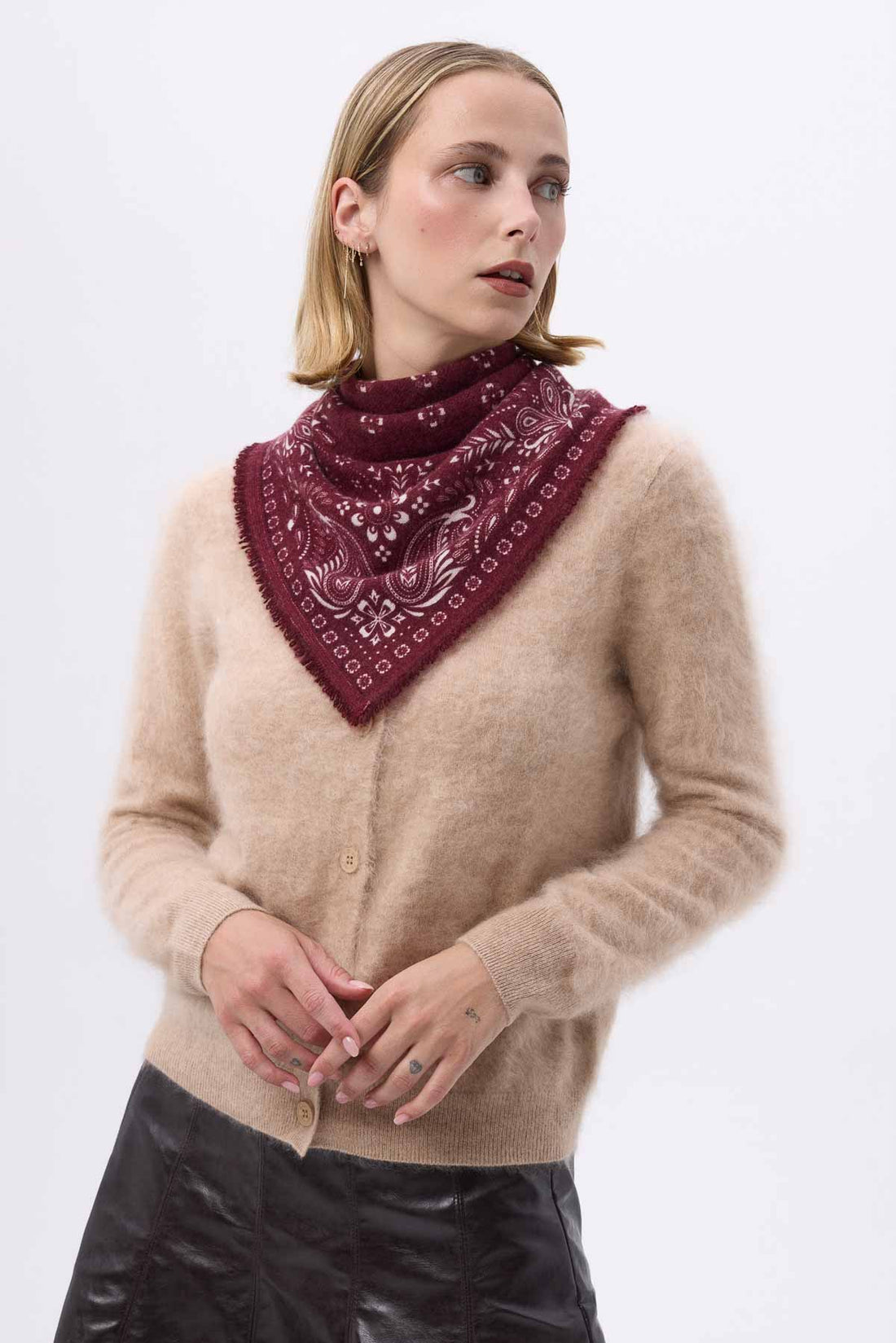 Bandana Small Angy bordeaux blanc
