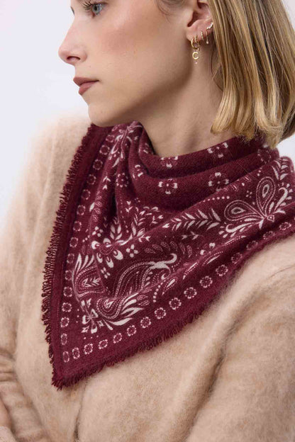 Bandana Small Angy bordeaux blanc