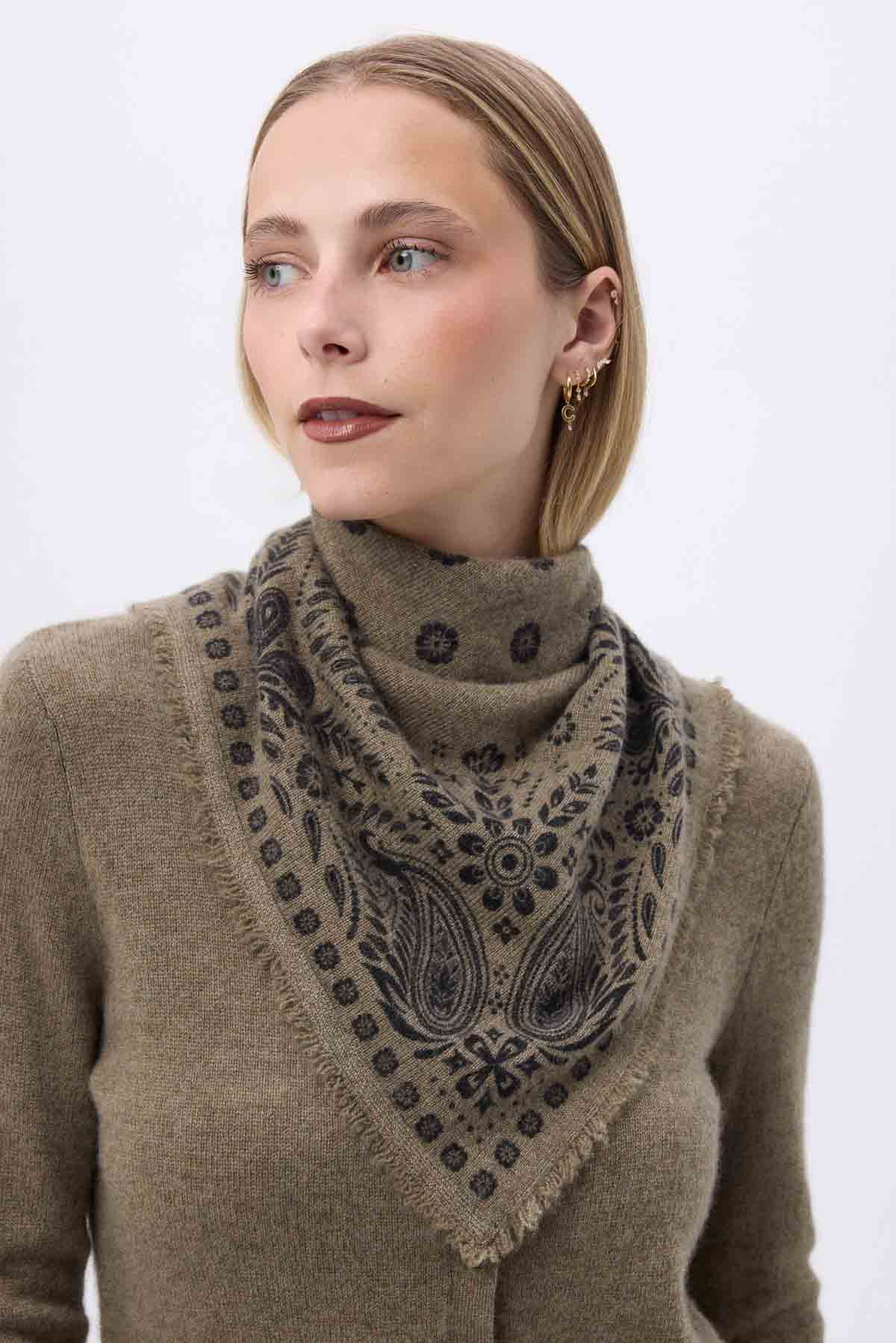 Bandana Small Angy veret khaki noir