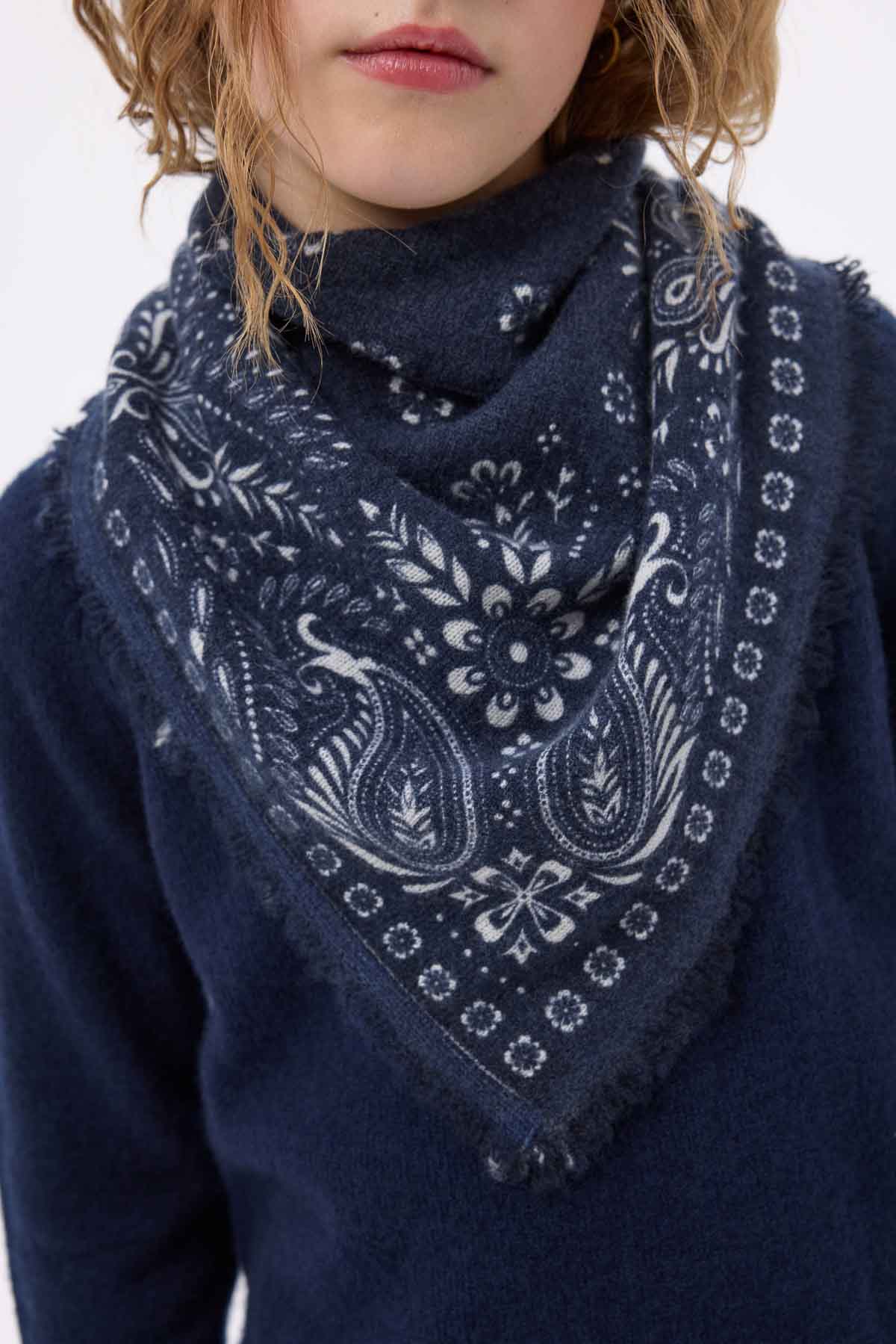 Bandana Small Angy bleu marine blanc