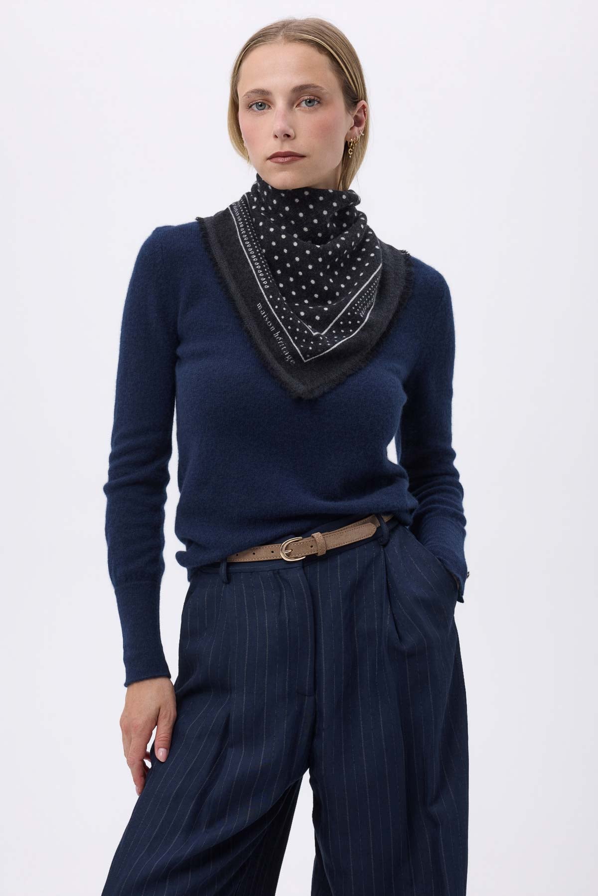 Bandana Small Heritage Pois noir blanc