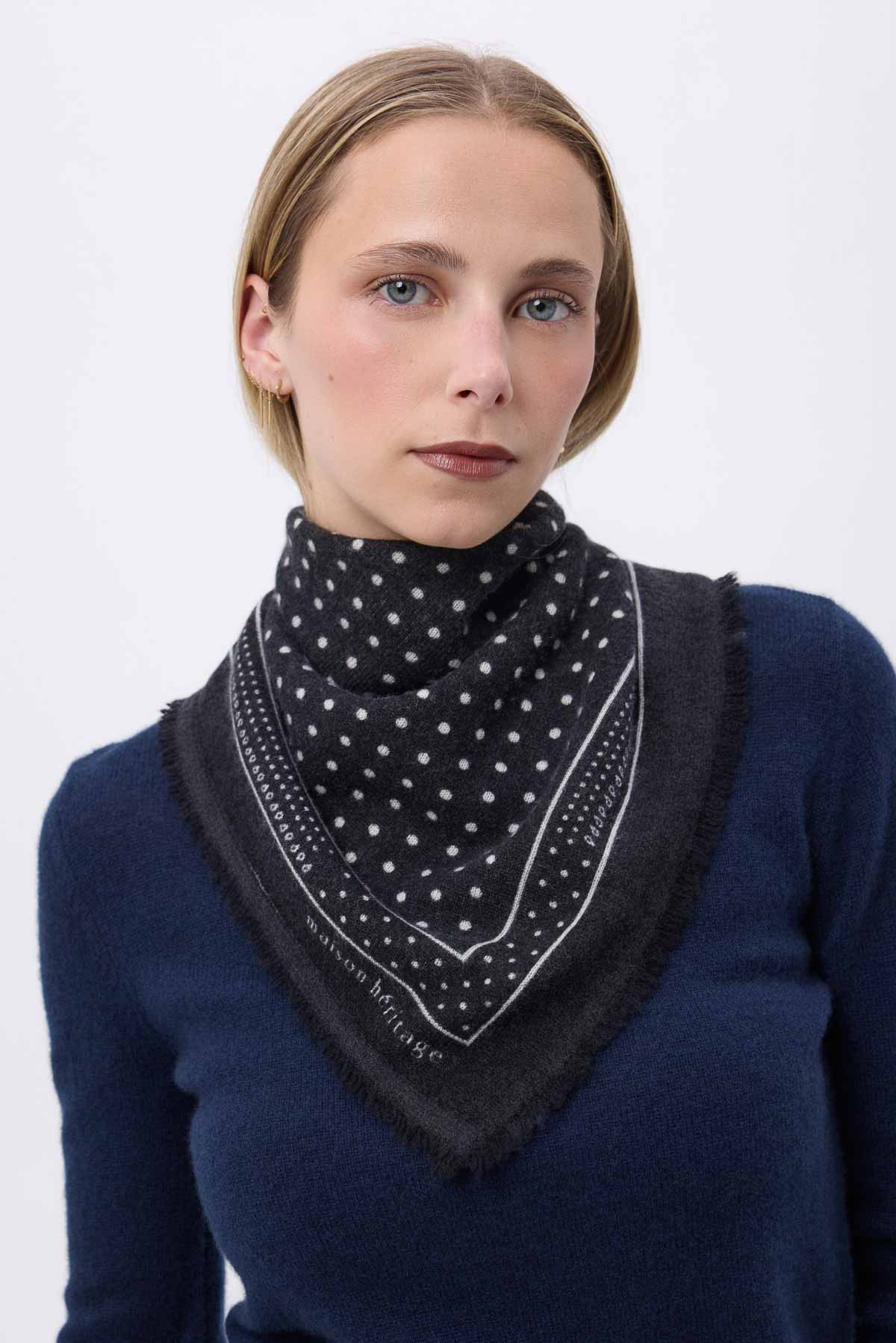 Bandana Small Heritage Pois noir blanc