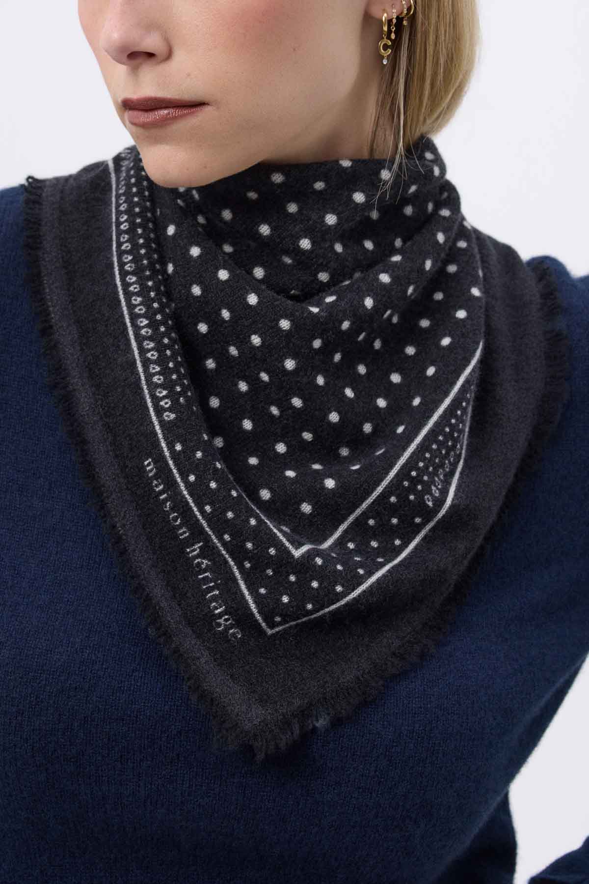 Bandana Small Heritage Pois noir blanc