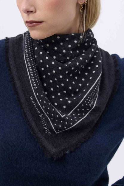 Bandana Small Heritage Pois noir blanc